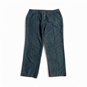 Avenue Relaxed Fit Straight Leg Jeans Size 16 Soft Denim